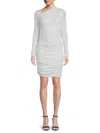 Renee C Women's Ruched Metallic Bodycon Dress In Ivory