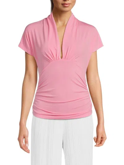Renee C Women's Ruched Top In Ivory