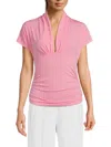 Renee C Women's Ruched Top In Pink