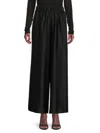 Renee C Women's Satin Ankle Pants In Black