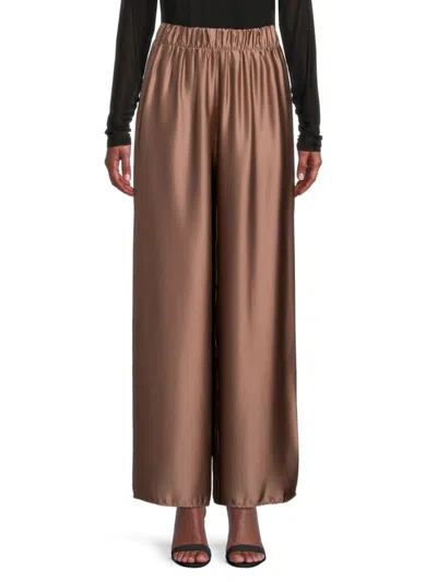 Renee C Women's Satin Ankle Pants In Dune