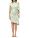 Renee C Women's Satin Asymmetric A-line Minidress In Green