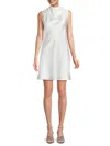 Renee C Women's Satin Bow Mini Shift Dress In Ivory