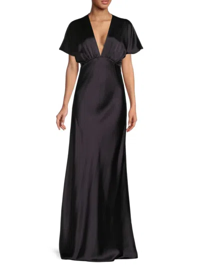 Renee C Women's Satin Gown In Black