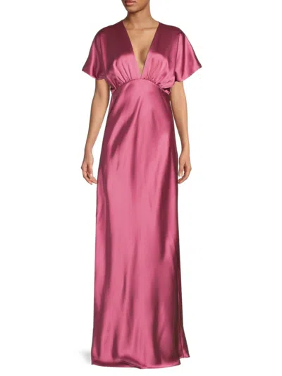 Renee C Women's Satin Gown In Dark Pink