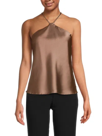 Renee C Women's Satin Halterneck Top In Dune
