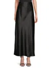 Renee C Satin A-line Skirt In Black
