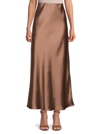 Renee C Women's Satin Maxi Skirt In Dune