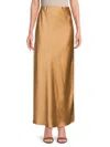 Renee C Women's Satin Maxi Skirt In Gold