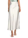 Renee C Women's Satin Maxi Skirt In Ivory