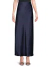 Renee C Women's Satin Maxi Skirt In Navy