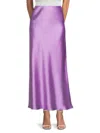 Renee C Women's Satin Maxi Skirt In Neon Laven