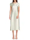 Renee C Women's Satin Midi Shift Dress In Ivory