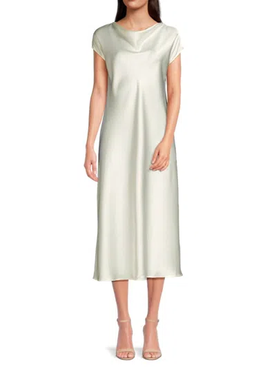 Renee C Women's Satin Midi Shift Dress In Ivory