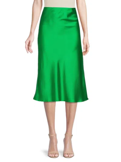 RENEE C WOMEN'S SATIN MIDI SKIRT