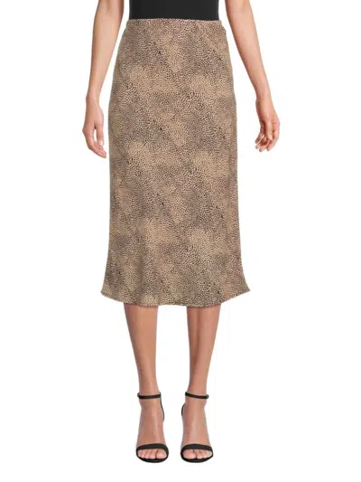 RENEE C WOMEN'S SATIN MIDI SKIRT