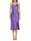 Renee C Women's Satin Midi Slip Dress In Purple