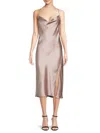 Renee C Women's Satin Midi Slip Dress In Beige