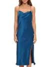 Renee C Women's Satin Midi Slip Dress In Blue