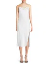 Renee C Women's Satin Midi Slip Dress In Ivory