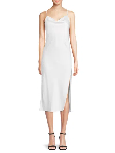 Renee C Women's Satin Midi Slip Dress In Ivory