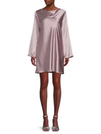 Renee C Women's Satin Shift Mini Dress In Dusty Lavender