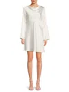 Renee C Women's Satin Shift Mini Dress In Ivory