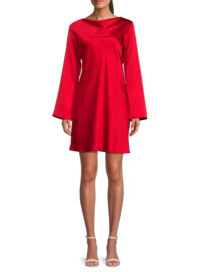 Renee C Women's Satin Shift Mini Dress In Red