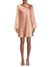 Renee C Women's Satin Shift Mini Dress In Rose