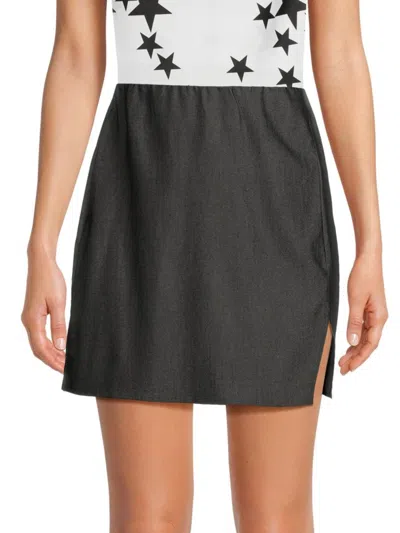 Renee C Women's Satin Mini Skirt In Black Tencel