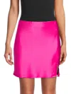 Renee C Women's Satin Mini Skirt In Fuchsia