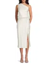 Renee C Women's Satin One Shoulder Midi Dress In Ivory