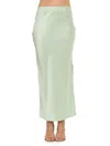 Renee C Women's Satin Side Slit Maxi Skirt