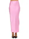 Renee C Women's Satin Side Slit Maxi Skirt In Pink