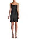 Renee C Women's Satin Slip Dress In Black