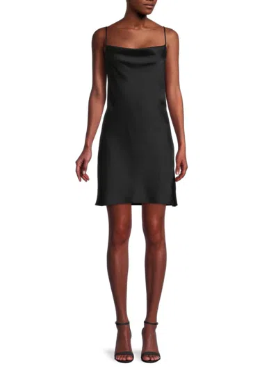 Renee C Women's Satin Slip Dress In Black