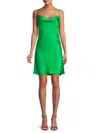 Renee C Women's Satin Slip Dress In Green