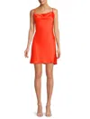 Renee C Women's Satin Slip Dress In Orange