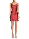 Renee C Women's Satin Slip Dress In Rust