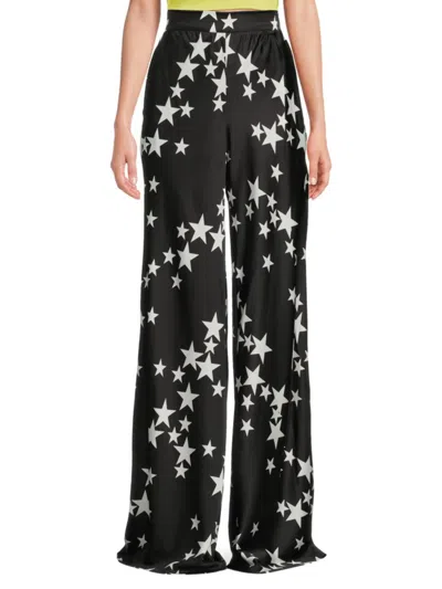 Renee C Women's Satin Wide Leg Pants In Multi