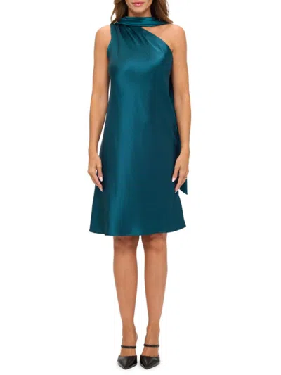 Renee C Women's Scarf Neck One-shoulder Dress In Blue