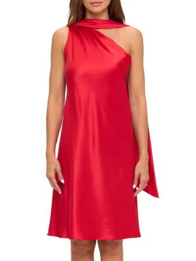 Renee C Women's Scarf Neck One-shoulder Dress In Red