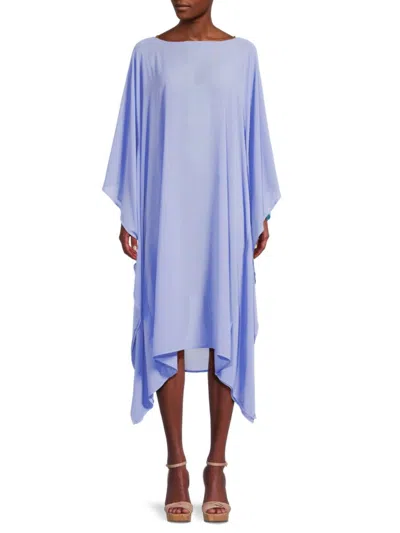 Renee C Women's Semi Sheer Asymmetric Midi Dress In Lavender