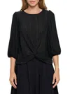 Renee C Women's Semi Sheer Twisted Top In Black