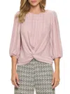 Renee C Women's Semi Sheer Twisted Top In Mauve