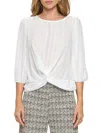 Renee C Women's Semi Sheer Twisted Top In White