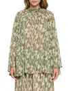 Renee C Women's Sheer Flare Sleeves Blouse In Green