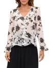 Renee C Women's Sheer Floral Blouse In Multi
