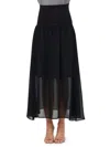 Renee C Women's Sheer High-waist Maxi Skirt