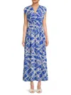 Renee C Women's Shirred A Line Maxi Dress In Royal Blue